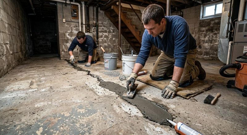 Cracked Basement Floor Repair in Menifee, CA
